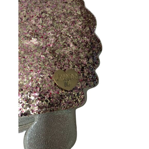 Charm It! Mini Hedgehog Crossbody Bag for Girls Glitter Pink Silver - Picture 3 of 5